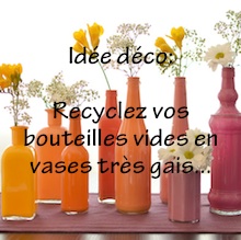 Recyclez les bouteilles vides en jolis vases