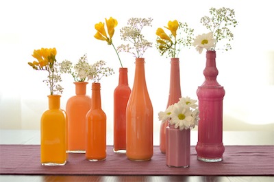 vases dégradés de couleur