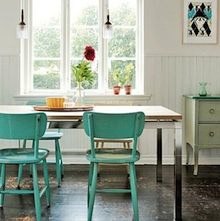 repeindre les chaises de la cuisine en couleur
