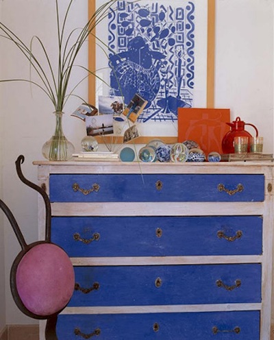 commode bleue