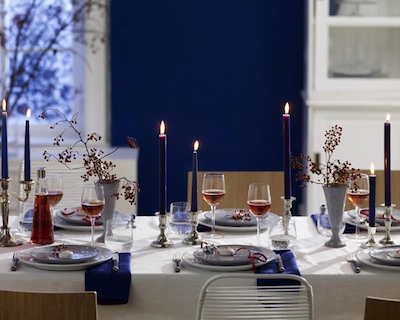 table noel bleu