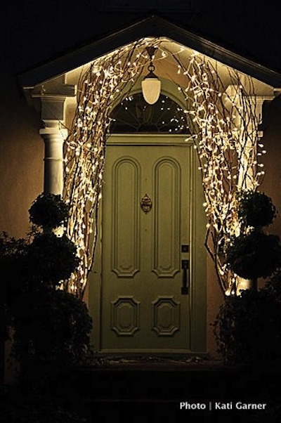 porte noel illuminée