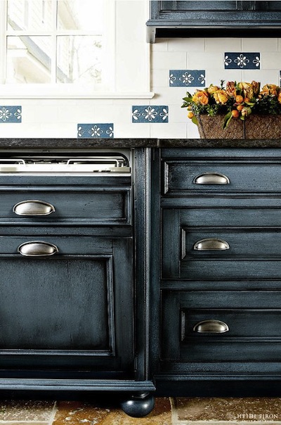meuble cuisine peint bleu