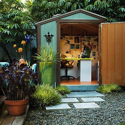 bureau dans le jardin