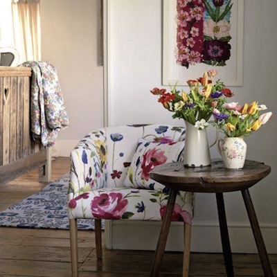 fauteuil tissu fleurs