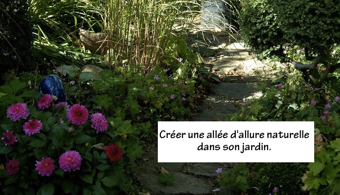 une allée naturelle au jardin