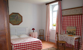 chambre en gros vichy rouge