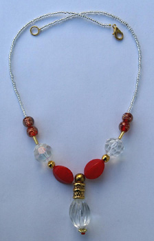 collier rouge cristal