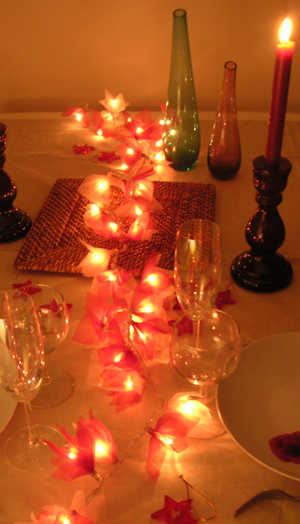 guirlande lumineuse pour la décoration de la table
