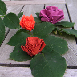 roses en tissu