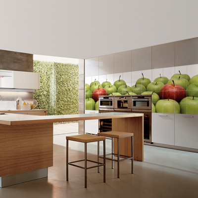 carrelage pour la cuisine imprimé de photo de pommes