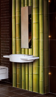 carrelage photo de bambouseraie pour salle de bains