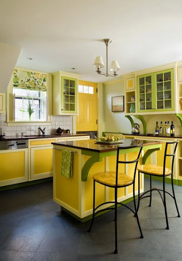 déco cuisine jaune et vert