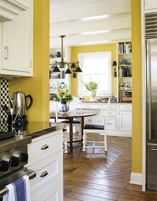 cuisines peintes en jaune