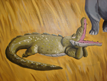 crocodile peint