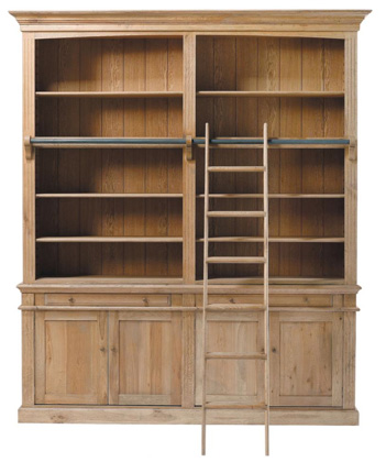 bibliothèque chêne blanchi