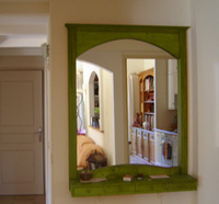 miroir peint vert