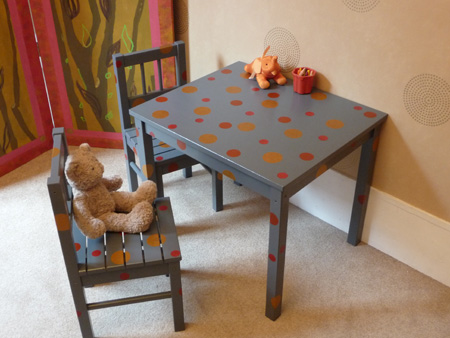 bureau d'enfant peint maison