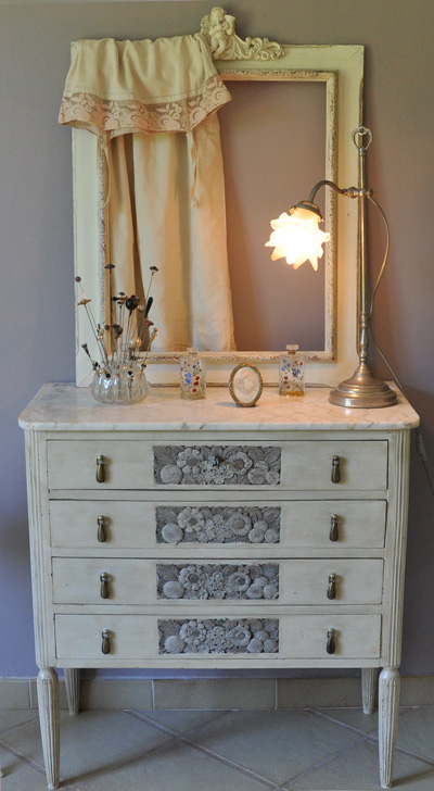 commode peinte technique essuyée