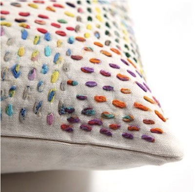 coussin broderie laine
